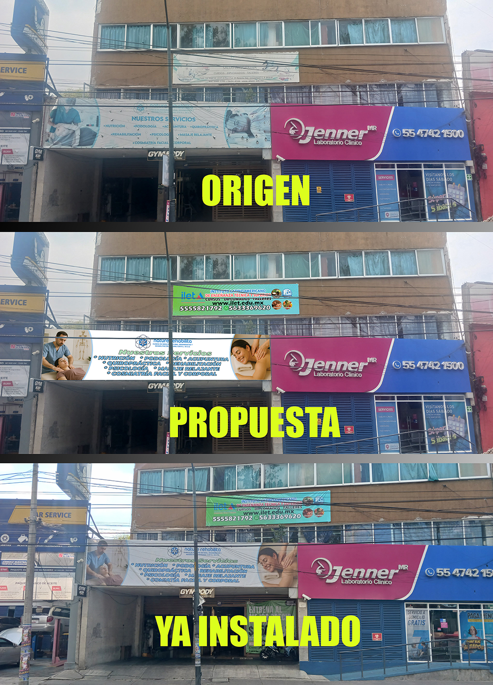 Diseño e instalación de lonas comerciales